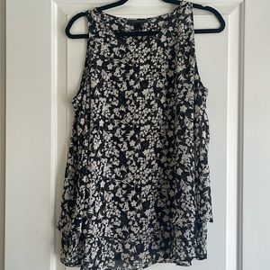Lane Bryant Black and White Floral Top